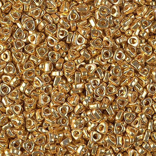 Miyuki Triangle Spacer Beads - 2.8mm - Duracoat Galvanized Gold