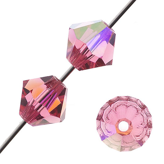 Preciosa 4mm Bicone - Indian Pink AB (40)