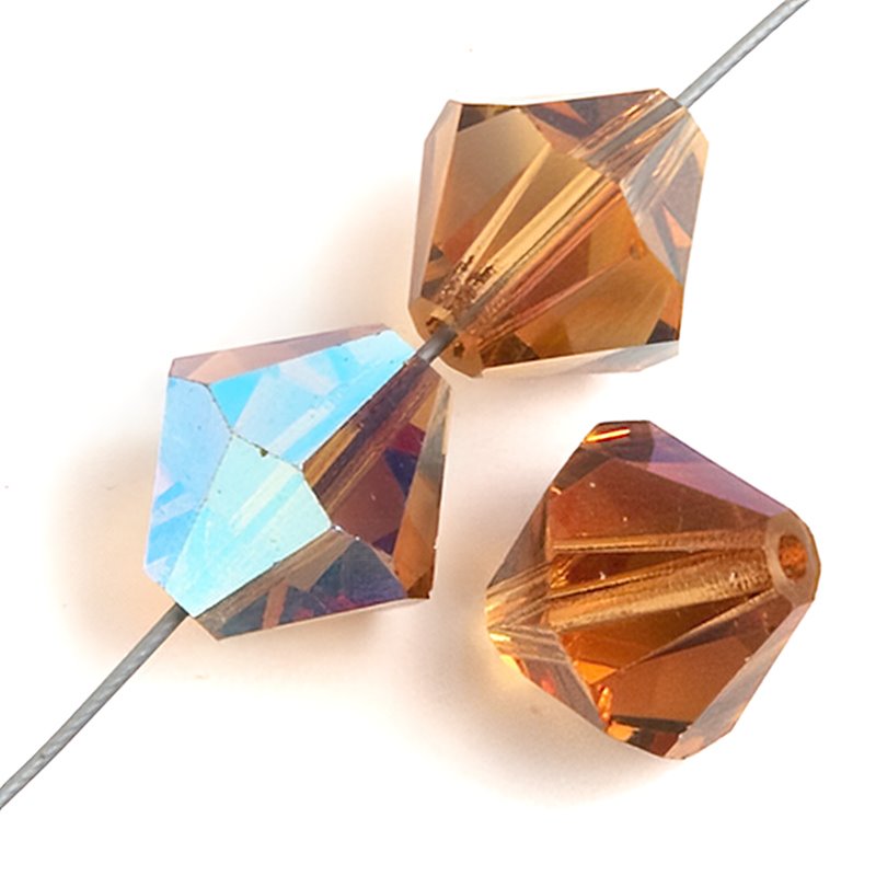 Preciosa 6mm Bicone - Light Colorado Topaz AB (36)