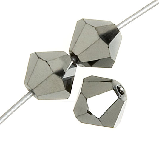 Preciosa 6mm Bicone - Hematite Fullcoat (36)
