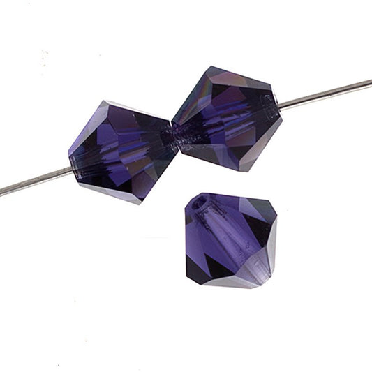 Preciosa 6mm Bicone - Deep Tanzanite AB (36)