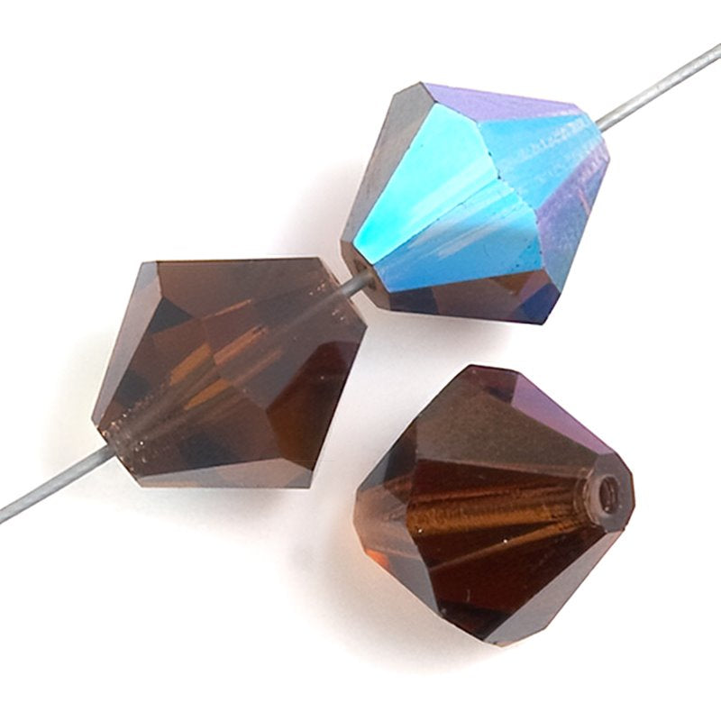 Preciosa 6mm Bicone - Smoke Topaz AB (36)