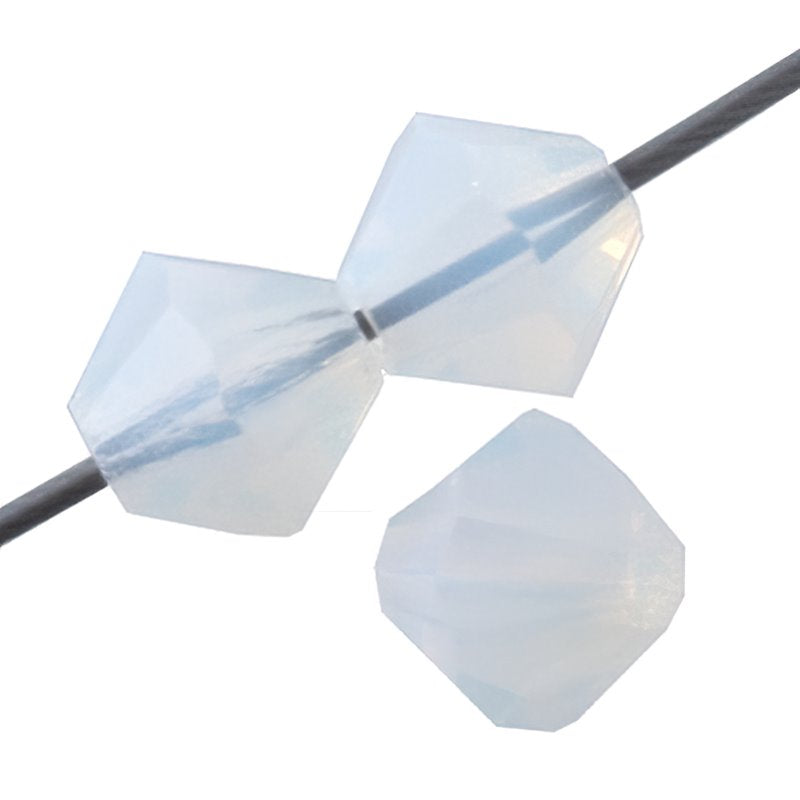 Preciosa 6mm Bicone - White Opal (36)