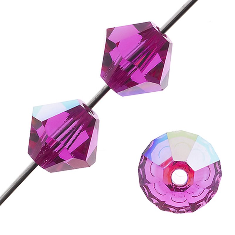 Preciosa 6mm Bicone - Fuchsia AB (36)