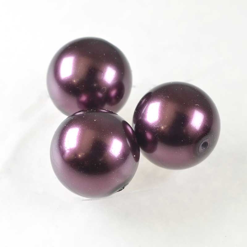Preciosa (tm) Pearl - 4mm - Round - Light Burgundy