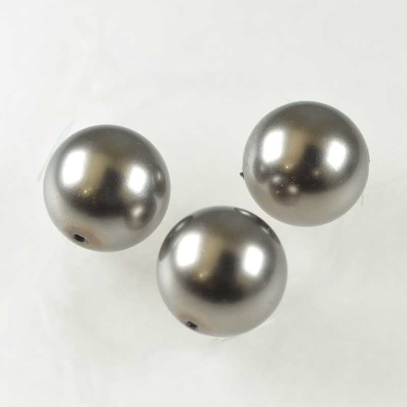 Preciosa (tm) Pearl - 6mm - Round - Dark Grey