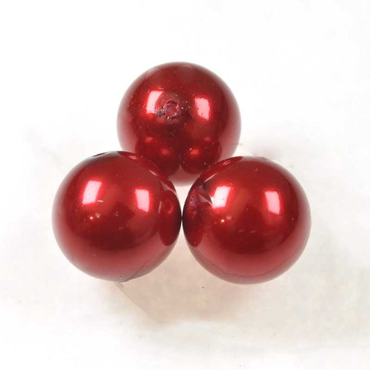 Preciosa (tm) Pearl - 6mm - Round - Red