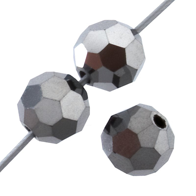 Preciosa Crystal - 3mm Faceted Round - Hematite Fullcoat (40)