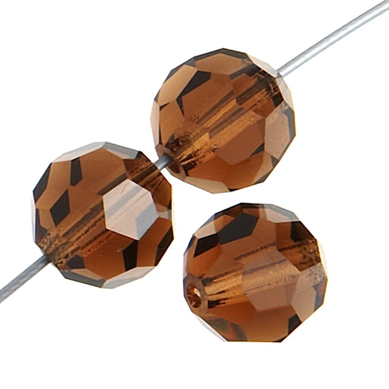 Preciosa Crystal - 3mm Faceted Round - Smoke Topaz (40)