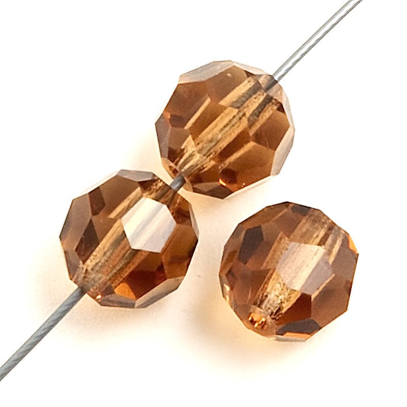 Preciosa Crystal - 4mm Faceted Round - Light Colorado Topaz (40)