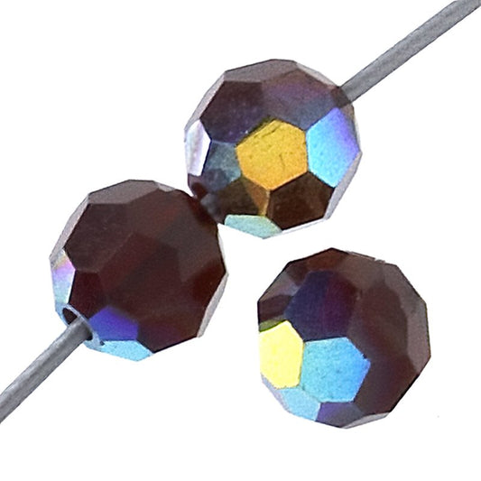 Preciosa Crystal - 4mm Faceted Round - Garnet AB (40)