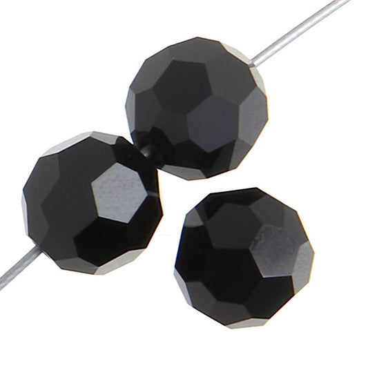 Preciosa Crystal - 4mm Faceted Round - Jet (40)