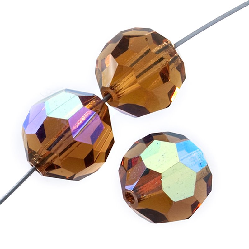 Preciosa Crystal - 6mm Faceted Round - Light Colorado Topaz AB (36)