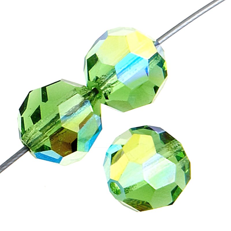 Preciosa Crystal - 6mm Faceted Round - Peridot AB (36)