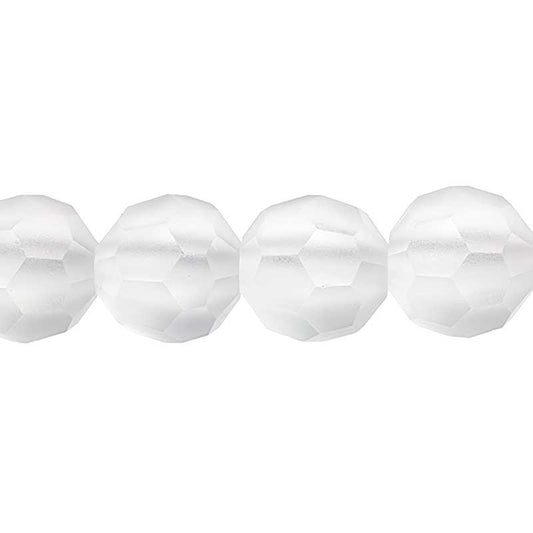 Preciosa Crystal - 10mm Faceted Round - Crystal Matt (12)