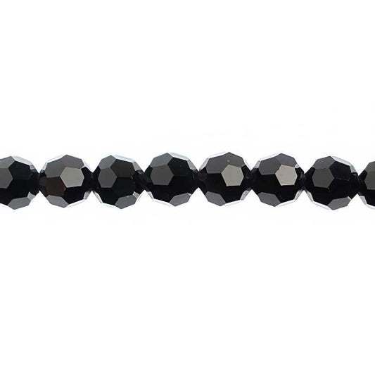 Preciosa Crystal - 4mm Faceted Round - Jet (31)