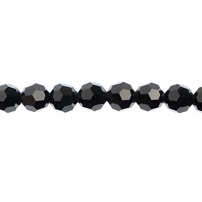Preciosa Crystal - 6mm Faceted Round - Jet (21)