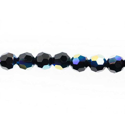 Preciosa Crystal - 6mm Faceted Round - Jet AB (21)