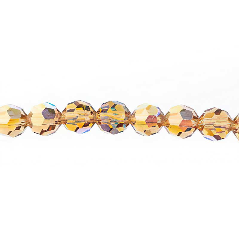 Preciosa Crystal - 6mm Faceted Round - Light Colorado Topaz AB (21)