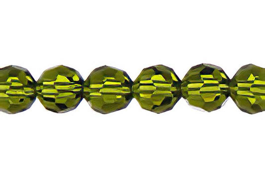 Preciosa Crystal - 6mm Faceted Round - Olivine (21)