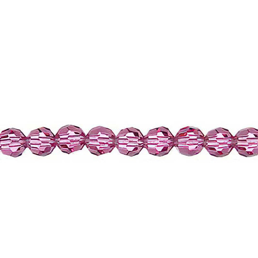 Preciosa Crystal - 6mm Faceted Round - Rose (21)