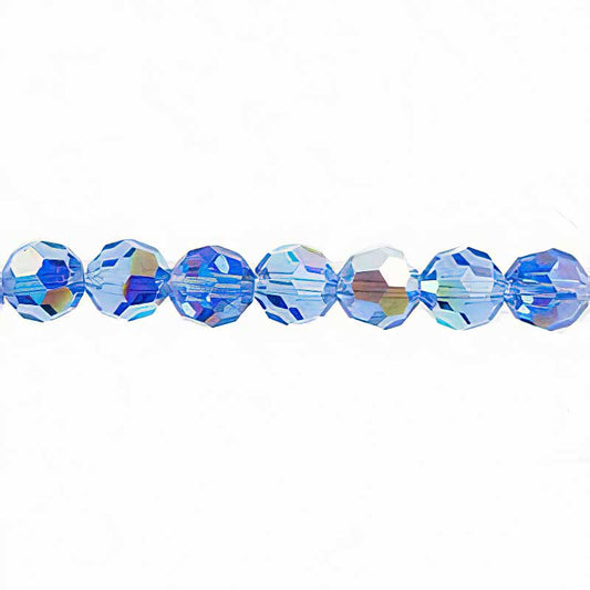 Preciosa Crystal - 6mm Faceted Round - Sapphire AB (21)
