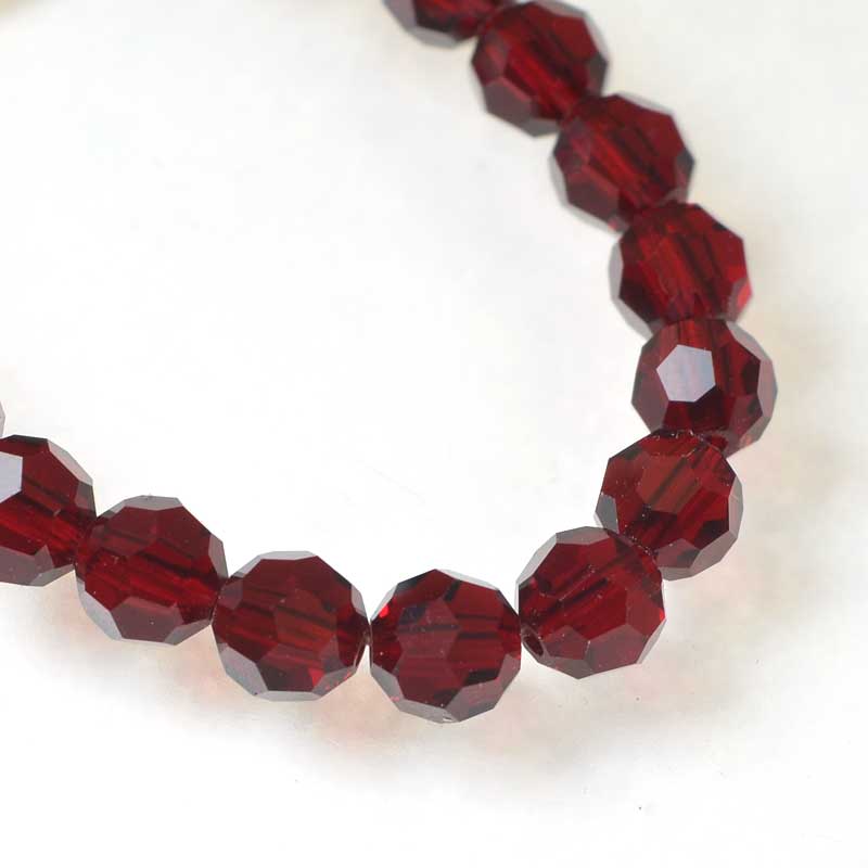 Preciosa Crystal - 6mm Faceted Round - Siam (21)