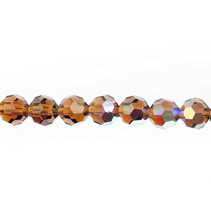 Preciosa Crystal - 8mm Faceted Round - Smoke Topaz AB (15)