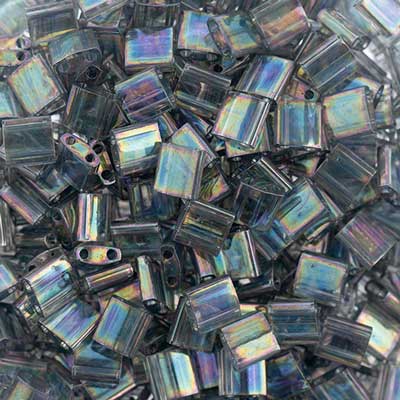 Miyuki -  Tila - Dark Gray Transparent Rainbow Luster (50g)