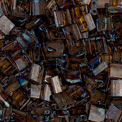 Miyuki -  Tila - Transparent Ruby/Turquoise Picasso (5g)