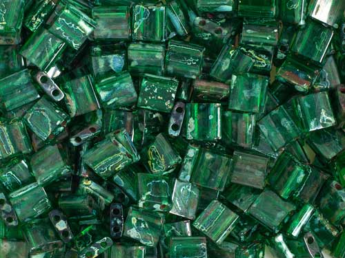 Miyuki -  Tila - Green Turquoise Picasso Transparent (50g)