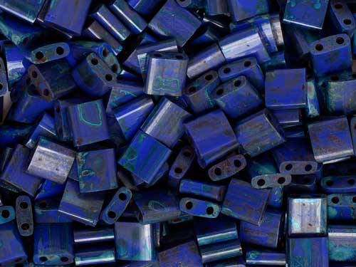 Miyuki -  Tila - Royal Blue Turquoise Picasso Opaque  (50g)