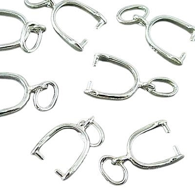 Pinch Bail Sterling Silver Stirrup Bail loop - 13mm - Sterling