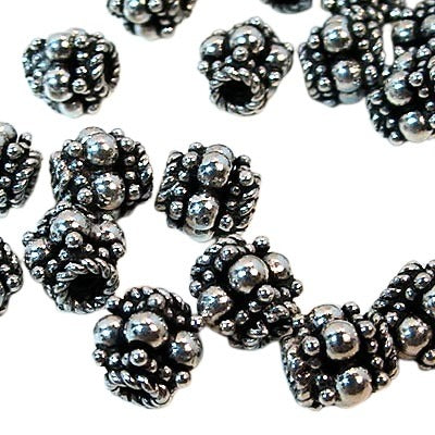 Sterling Beads - 6x6mm - Stacked Daisy Tubes - Sterling