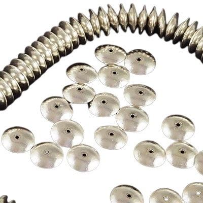 Sterling Spacer Beads - 7mm - Lentil Spacer - Sterling