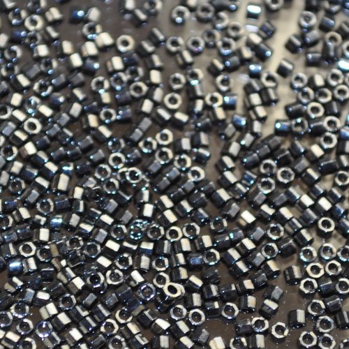 Delica 11/0 Hex-cut Beads - db0001c - Gunmetal 7.1g