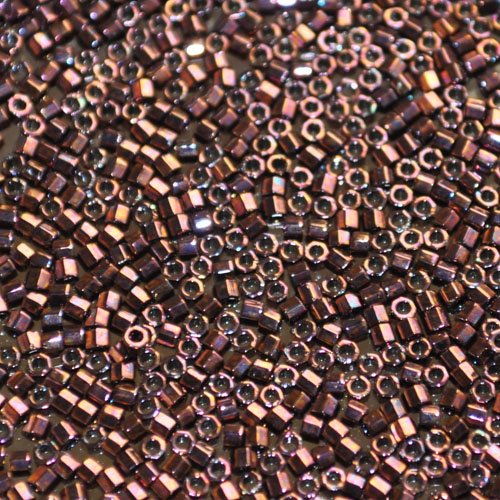 Delica 11/0 Hex-cut Beads - db0012c - Metallic Dark Raspberry 7.1g