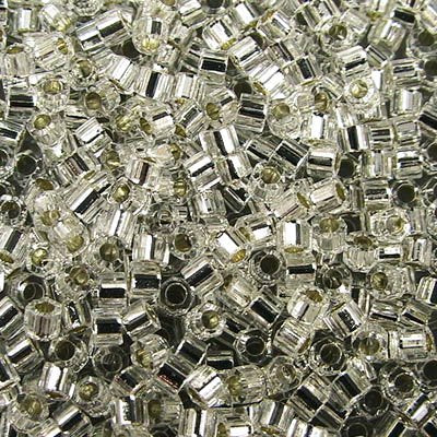 Delica 11/0 Hex-cut Beads - db0041c - Silver Lined Crystal 5.2g