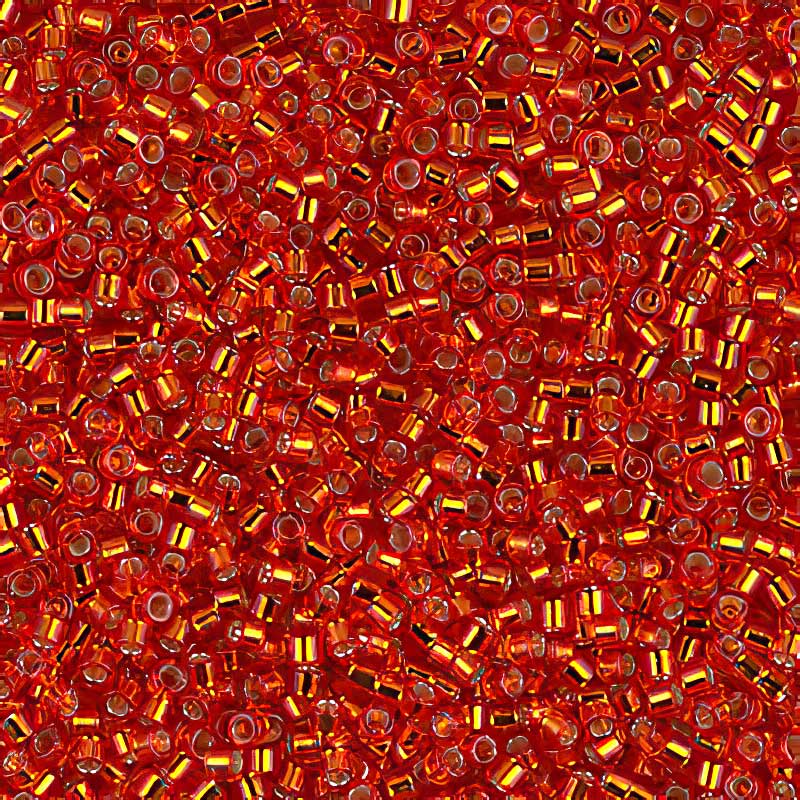 Delica Beads 11/0 - db0043b - Silver Lined Red-Orange 50g