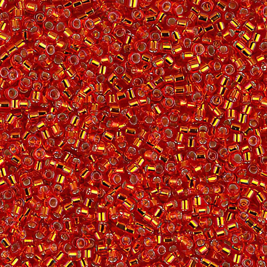 Delica Beads 11/0 - db0043b - Silver Lined Red-Orange 50g