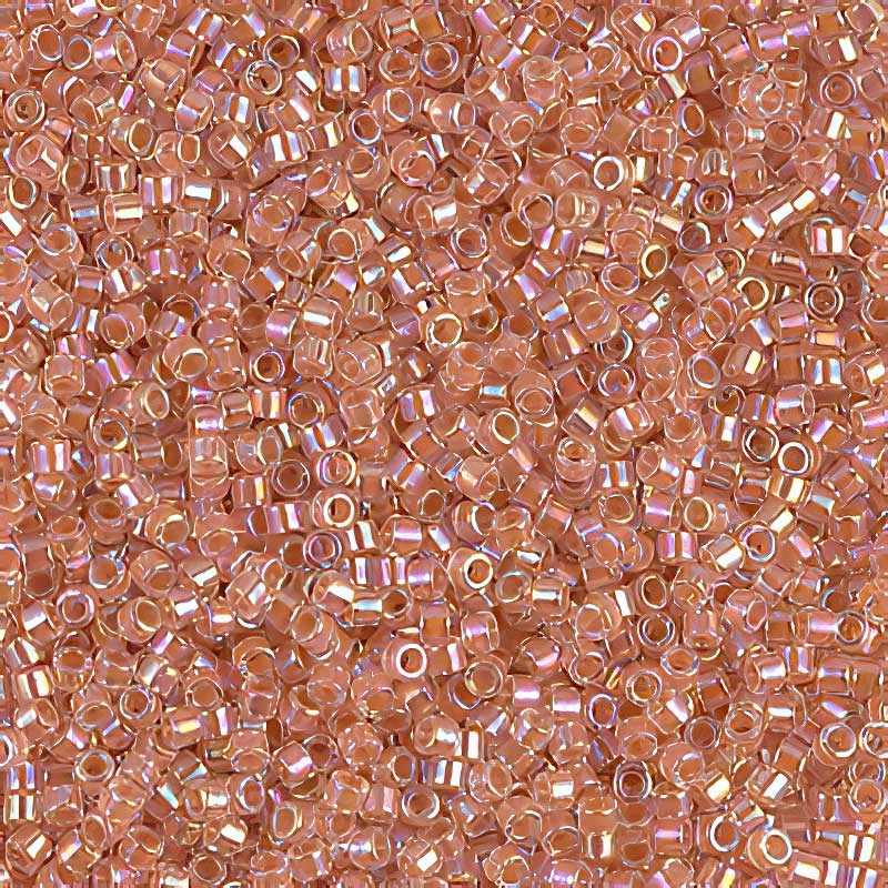 Delica Beads 11/0 - db0054b - Dyed Peach Lined AB 50g