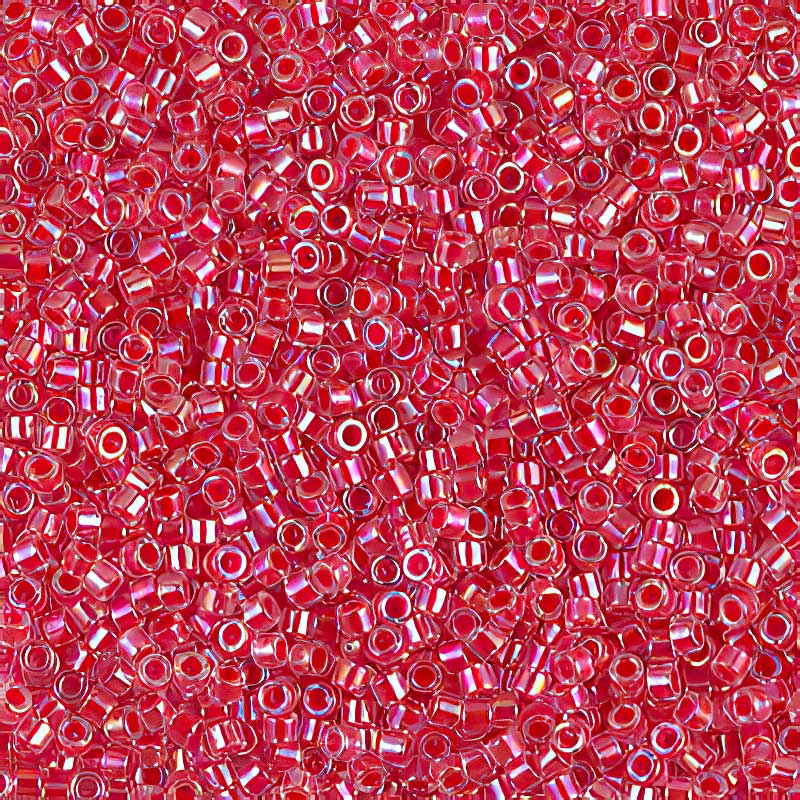 Delica 11/0 Beads - db0075 - Lined Dark Rose AB 5.2g