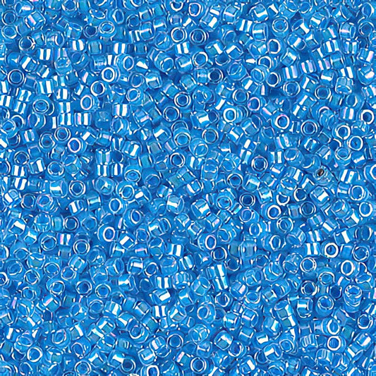 Delica 11/0 Beads - db0076 - Light Blue Lined Crystal AB 5.2g