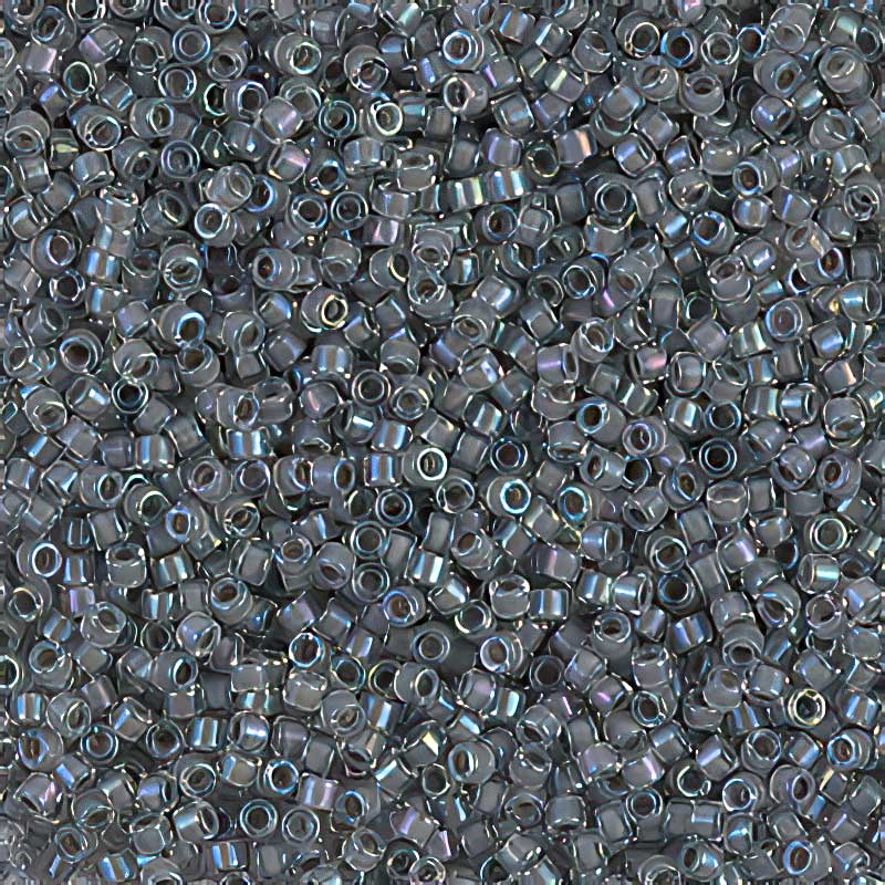 Delica 11/0 Beads - db0081 - Lined Dark Grey AB 5.2g