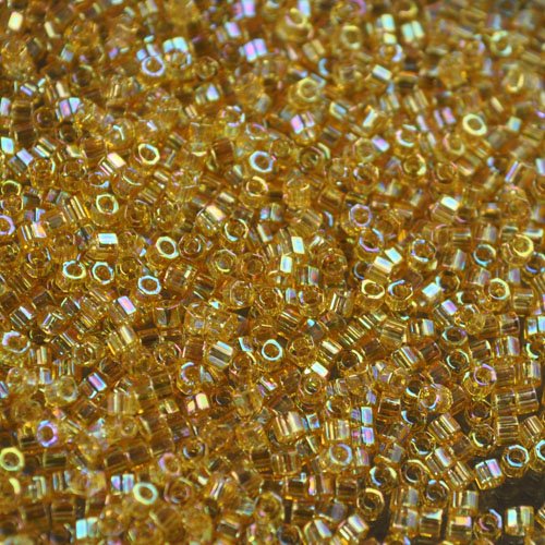 Delica 11/0 Hex-cut Beads - db0100c - Transparent Light Topaz AB 7.1g