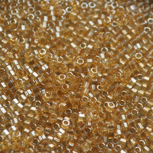 Delica 11/0 Hex-cut Beads - db0101c - Light Smokey Topaz Gold Luster 7.5g