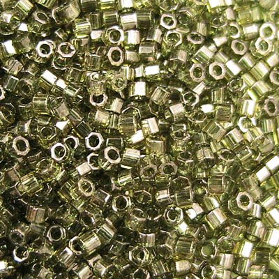 Delica 11/0 Hex-cut Beads - db0123c - Transparent Grey Olive Luster 7.5g