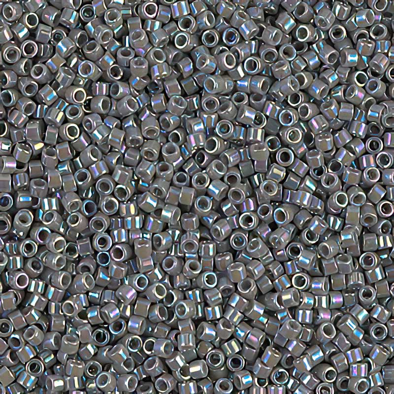 Delica 11/0 Beads - db0168 - Opaque Grey AB 5.2g