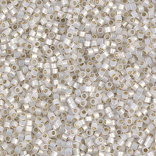 Delica Beads 11/0 - db0221b - Gilt Lined White Opal 50g