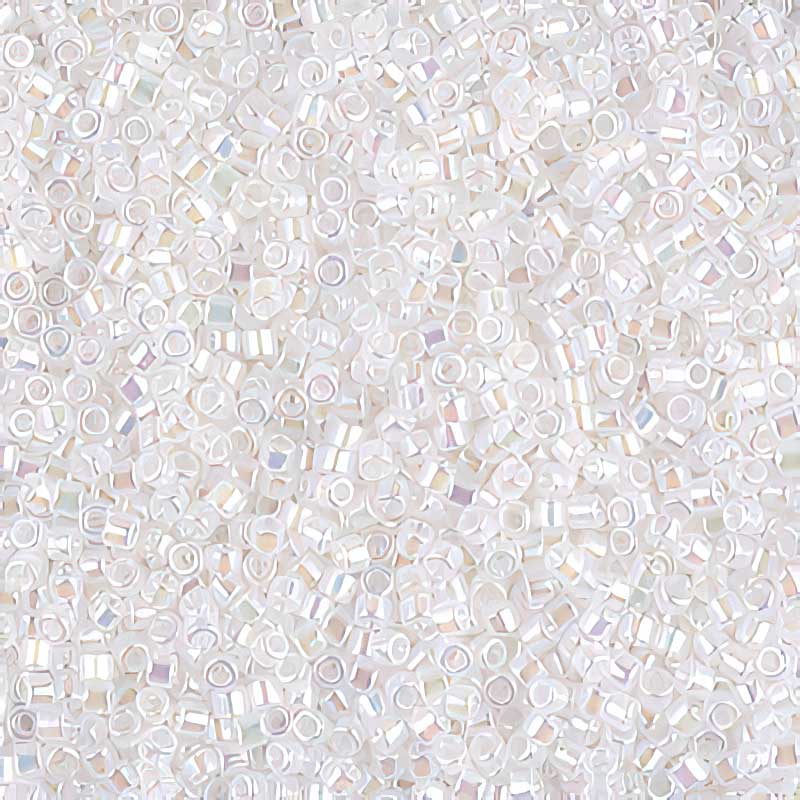 Delica Beads 11/0 - db0222b - Opaque Rainbow White Alabaster 50g